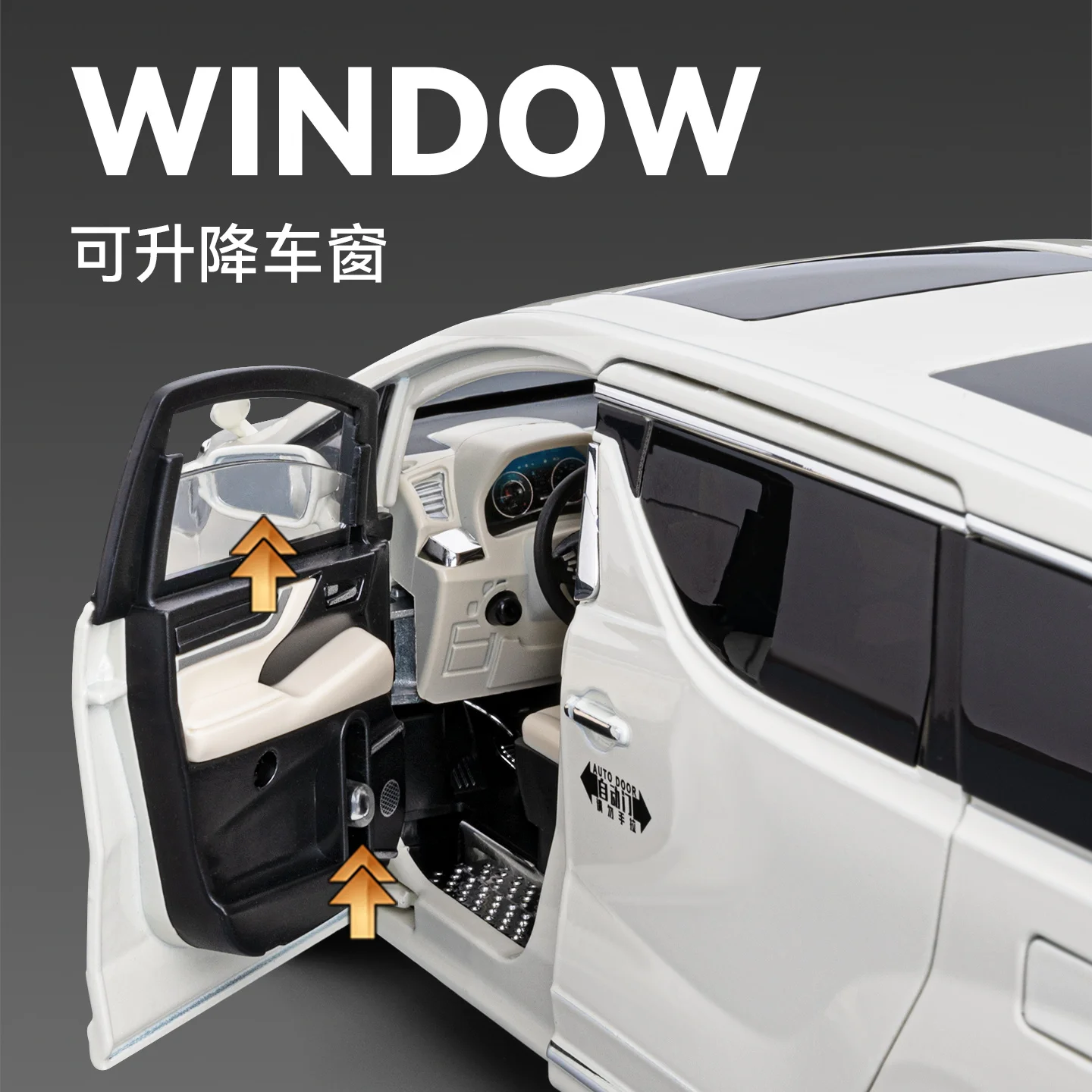 2025 novo estilo 1:18 porta elétrica toyota vellfir liga diecast modelo requintado puxar para trás presente do miúdo coletar carro de brinquedo