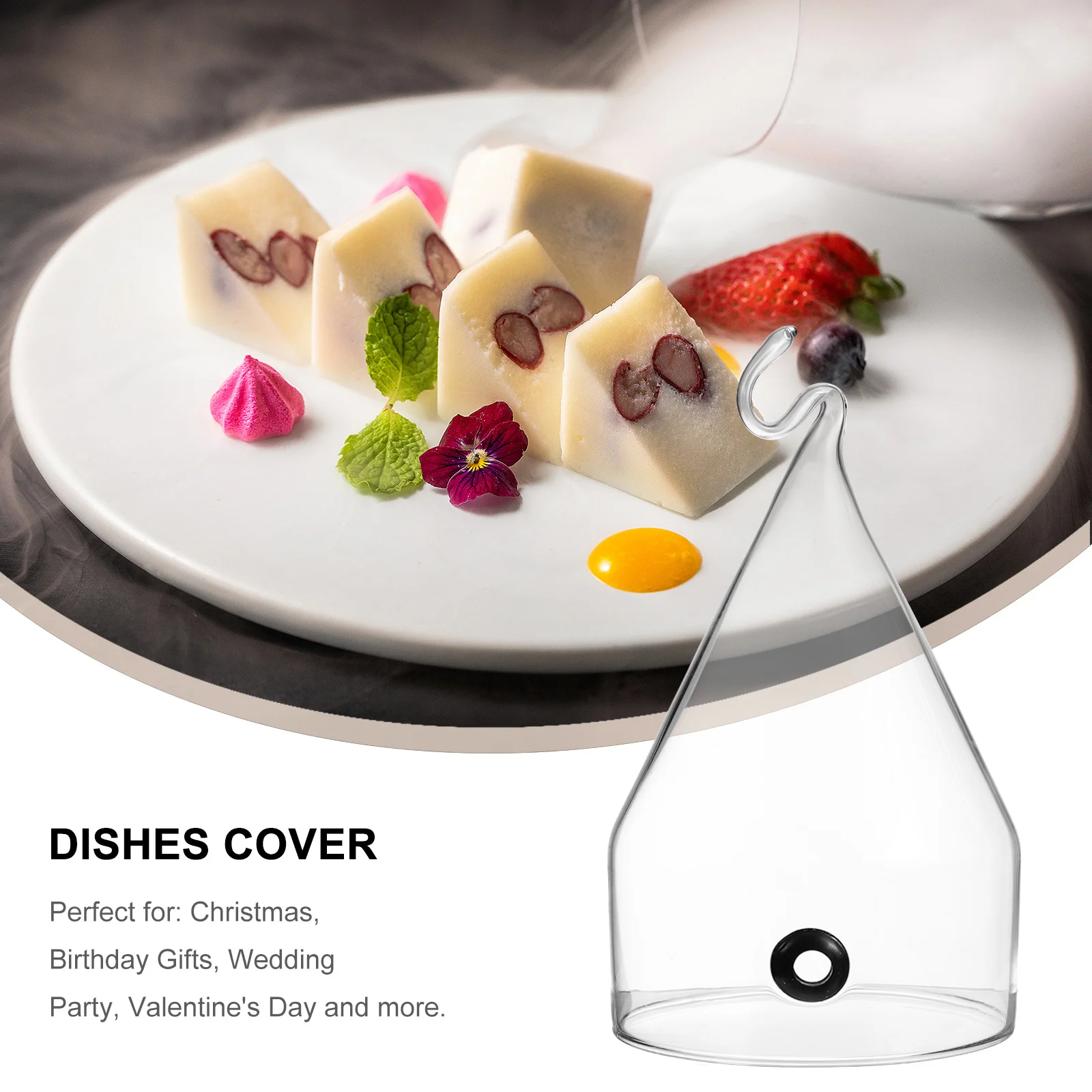 

1 шт., стеклянная крышка для торта, хлеба, прозрачная крышка для посуды, многоразовая, легко чистящаяся, экологически чистая, купол для хлеба