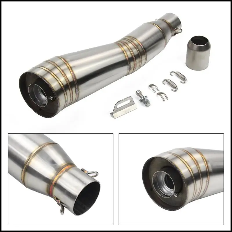 

38-51mm Universal Exhaust Muffler Silencer Pipe 410mm Stainless Steel With DB Killer Modified For Motorcycle Back Pressure