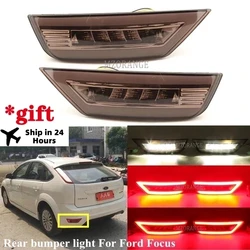 2Pcs LED Rear Bumper Reflector Light For Ford Focus 2 MK2 Hatchback Ecosport Escape Kuga 2009-2020 Rear Signal Fog Lamp