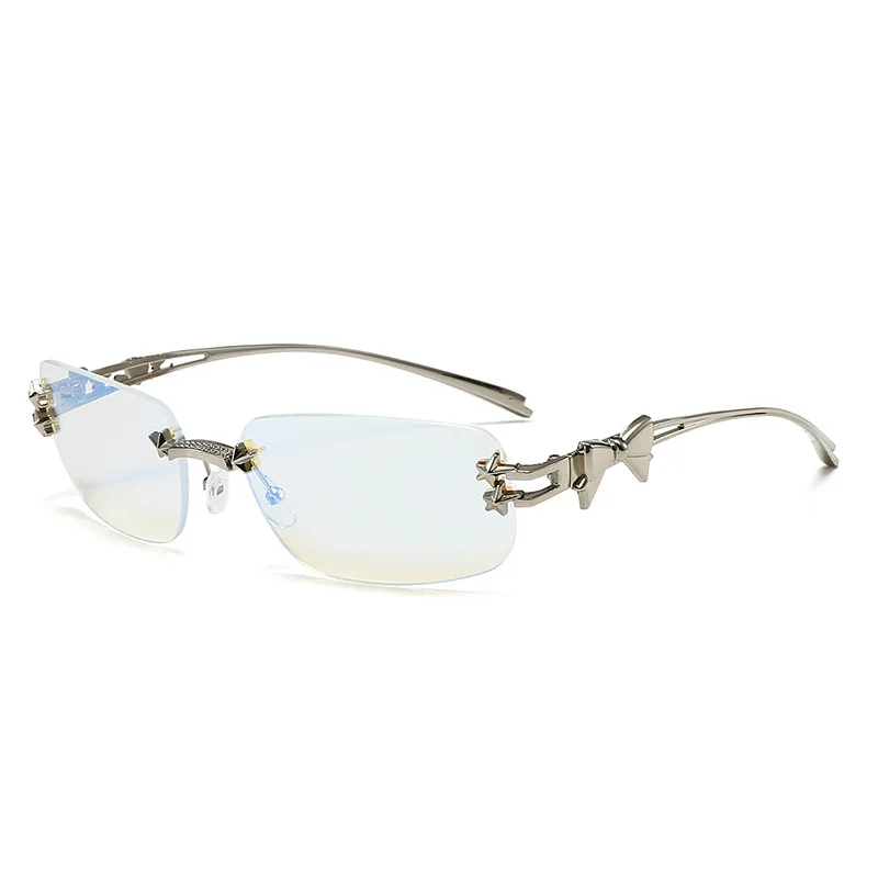 1 pz occhiali da sole da donna alla moda da uomo occhiali da sole rettangolari personalizzati senza cornice per la vita quotidiana occhiali da sole vintage UV400