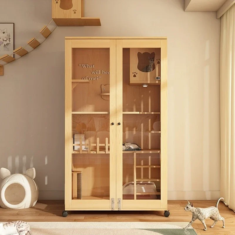 Three-Story Customizable Cat Villa Indoor Breeding Cage Multi-story Cat Nest And House Customizable Cat Cabinet Showcase