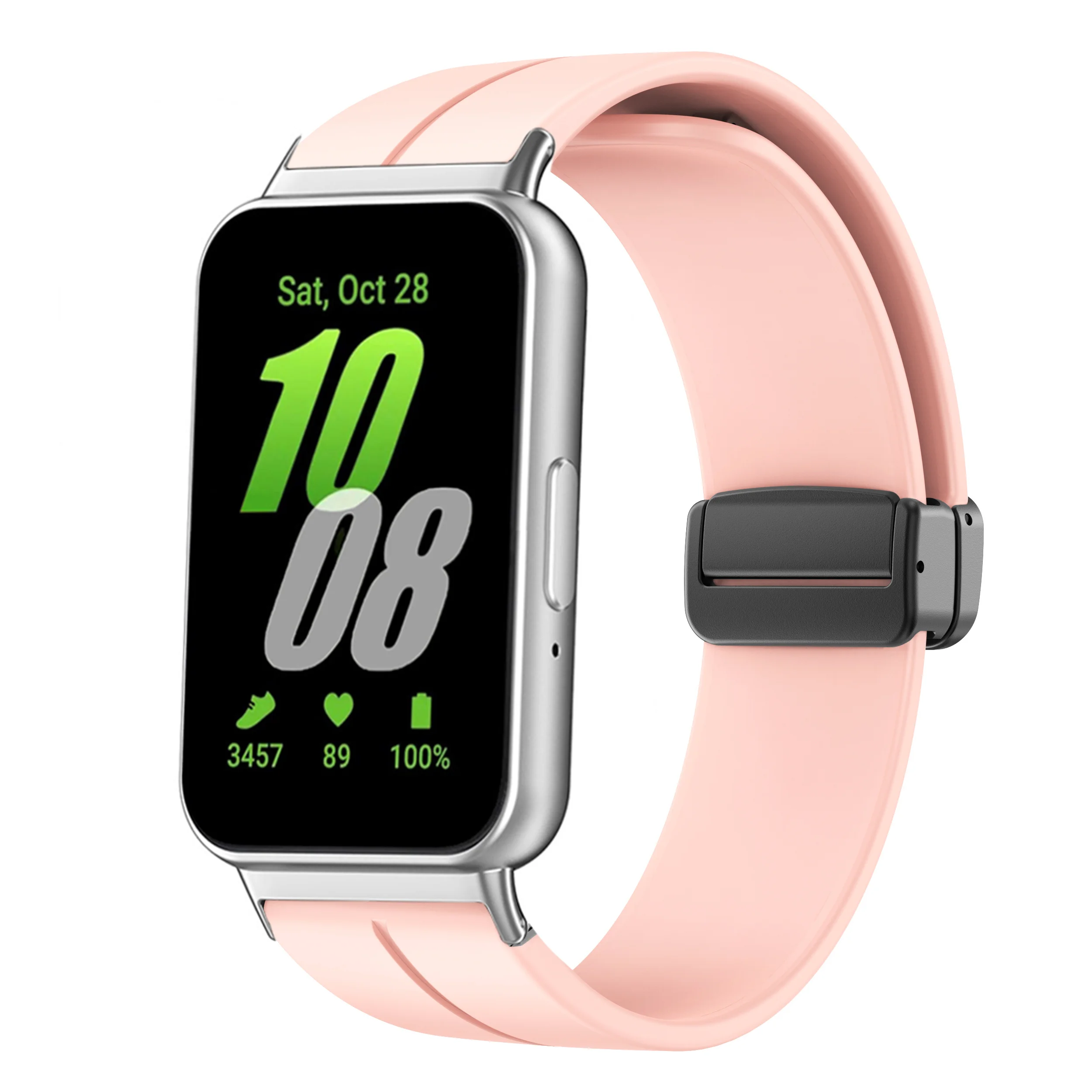 

Magnetic Strap for Samsung Galaxy Fit 3 Band Metal connector Smartwatch Bracelet Correa Galaxy Fit3 Silicone Strap Accessories