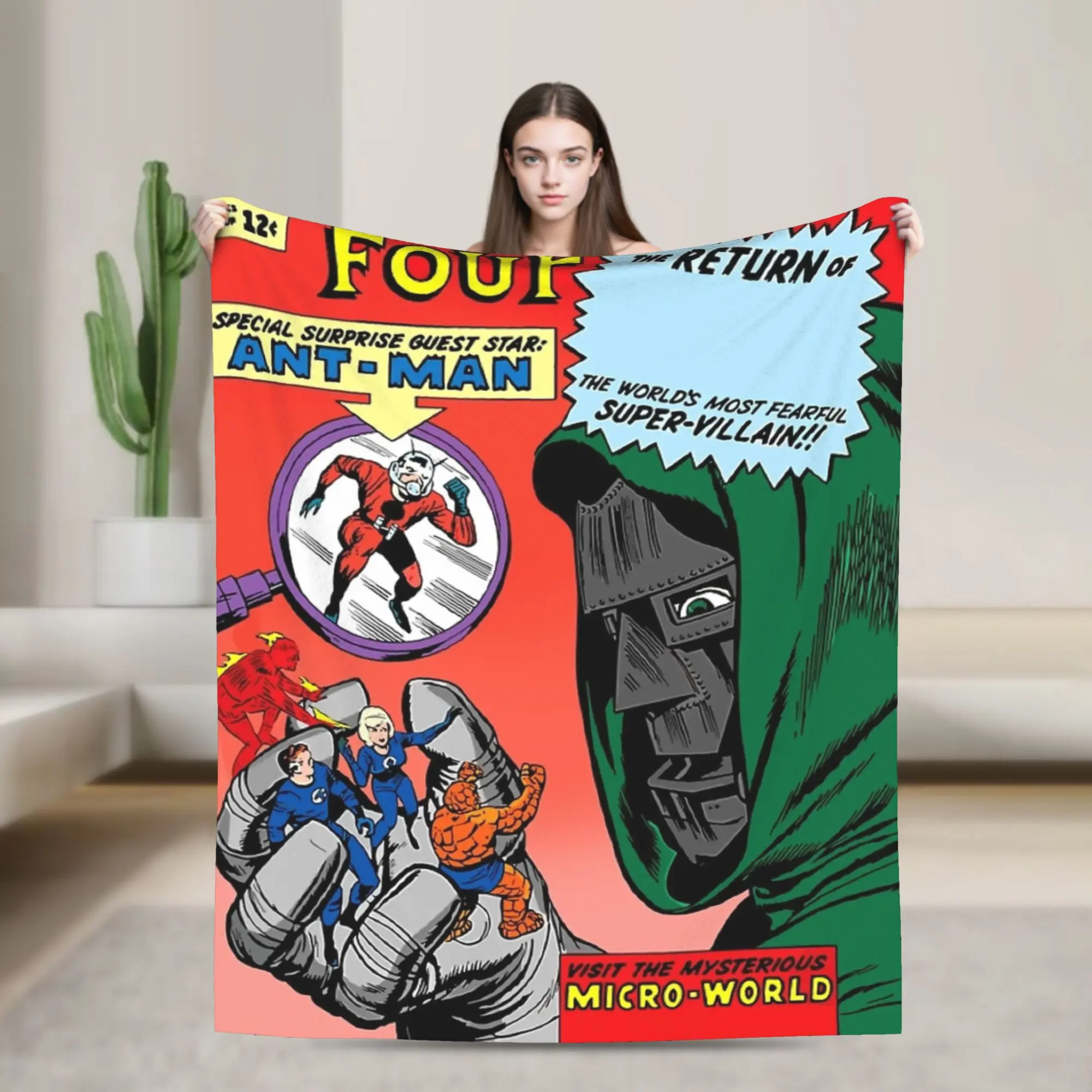 Fantastic Vintage Issue Graphic Dr Dooms  Blankets Fleece Warm Throw Blankets for Bedding Couch Bedspread
