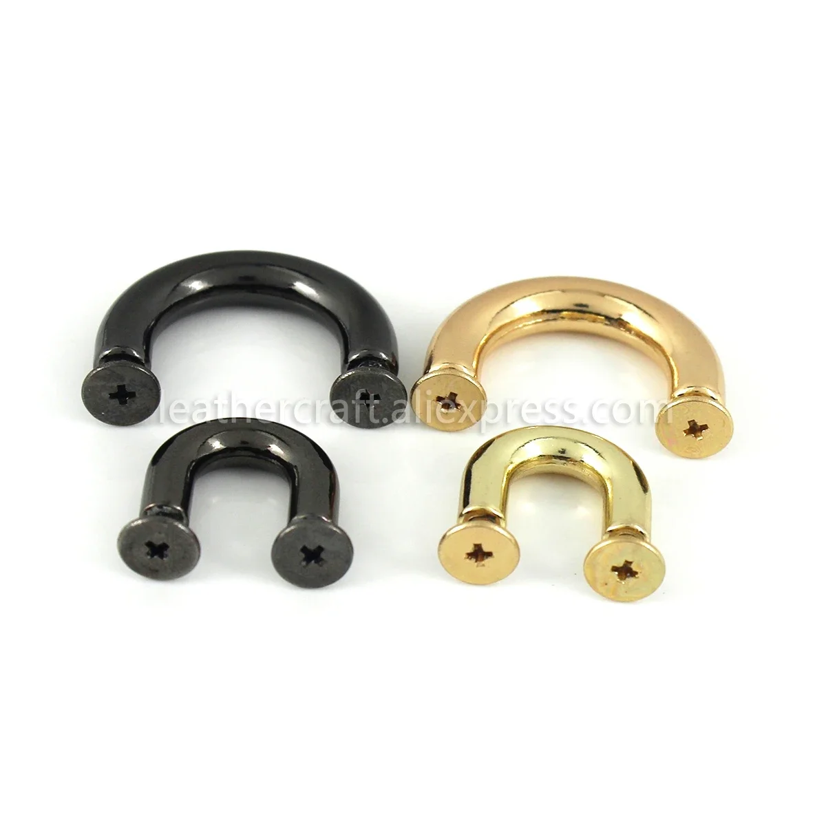 2pcs Metal D-ring Bag Bag Connector Anchor Buckles Arch Bridge with Screws Hanger Hooks Bags Belts Strap Leather Crafts 2 Sizes