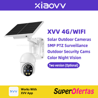 Xiaovv 4G/WIFI Solar Outdoor Cameras 5MP PTZ Surveillance Outdoor Waterproof Security Cams Color Night Vision Smart Home