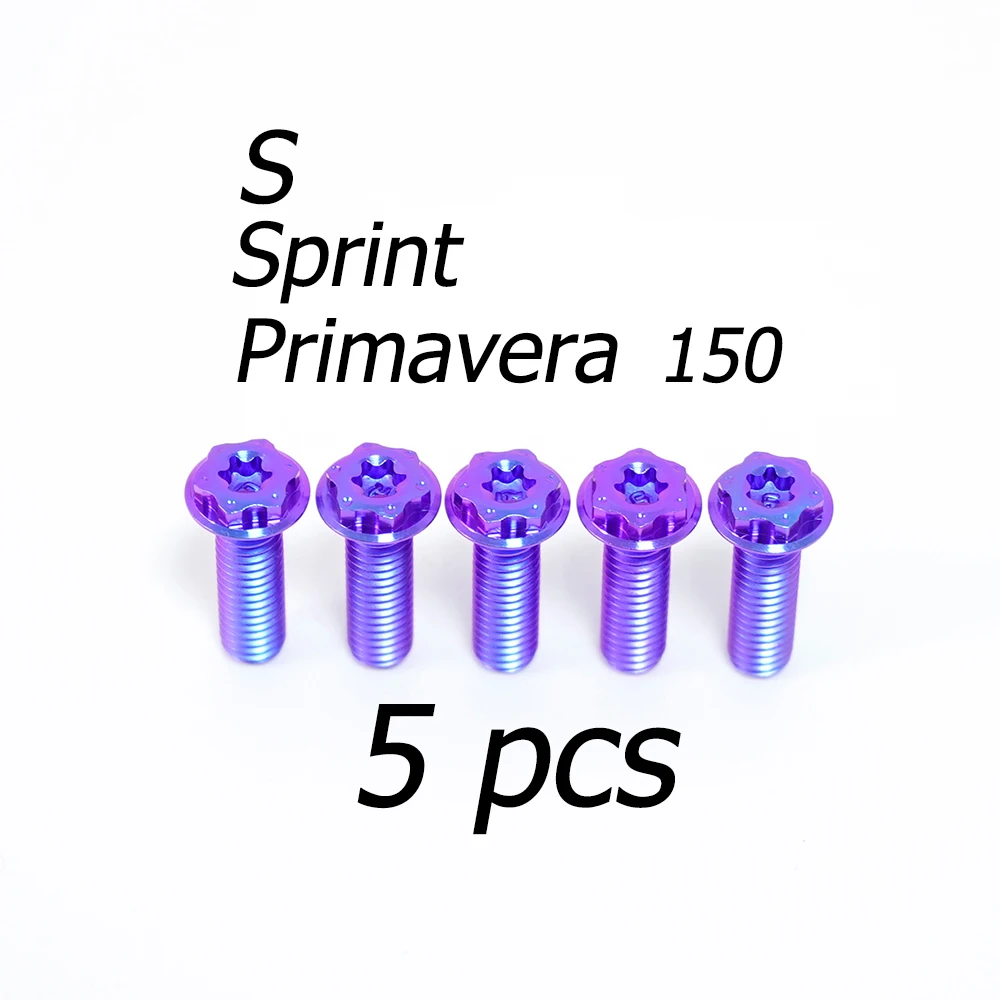 FLAWLESSTI Gr5 Titanium Bolts Front Brake Disc Bolts M6 For Vespa Sprint Primavera S 150 GTS GTV 300