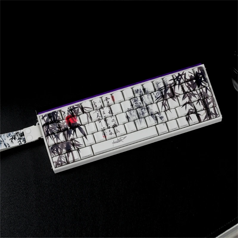 60 ٪ 68 ٪ من لوحات المفاتيح الميكانيكية Keycaps PBT Bamboos Forest Art ANSI ISOS متوافقة