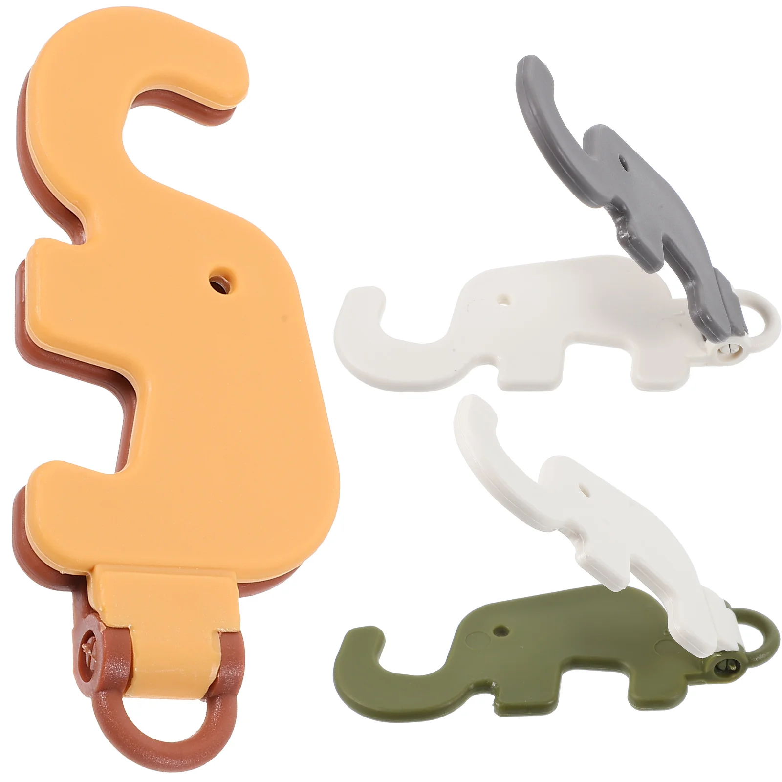 

3pcs Phone Holder Miniature Cartoon Foldable Elephant Desktop Phone Holder Stand DIY House Decor Plastic