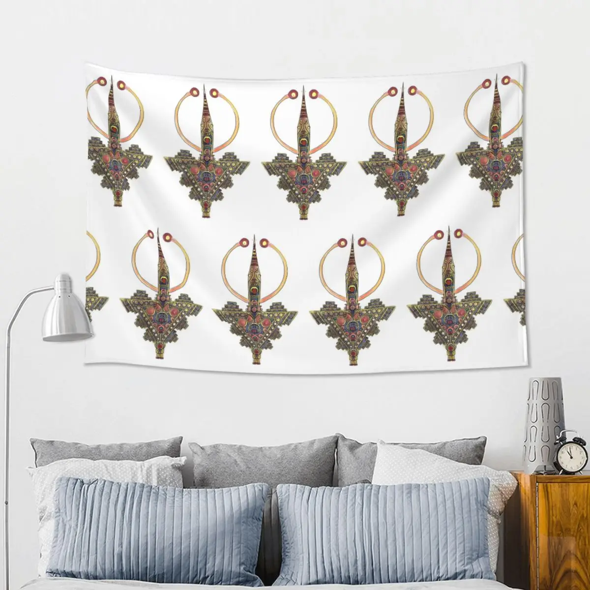 Kabyle Jewelry Amazigh Morocco Tapestry Art Wall Hanging Aesthetic Home Decoration Tapestries for Living Room Bedroom Dorm Room