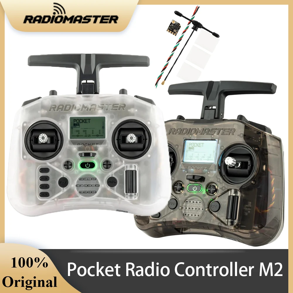 RADIOMASTER Pocket Radio Controller M2 FCC/LBT Hall Gimbal EdgeTX Transmitter ELRS CC2500 with BAT RP1 Receiver for FPV Drone