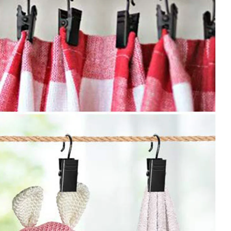 10PCS Metal Curtain Rings Hanging Hooks with Clips Curtain Rod Drapery Ring 35mm Home Decoration for Bedroom Parlor Hook