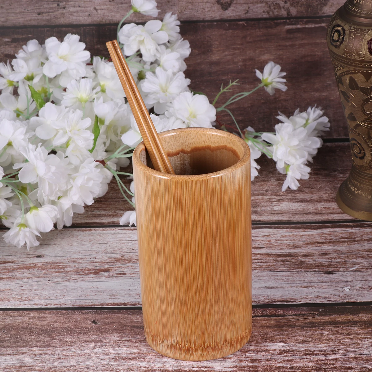 

20 CM Chopstick Basket Holder Bamboo Organizer for Kitchen Utensils Silverware Drawer