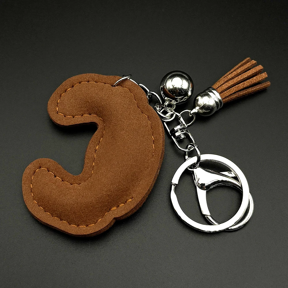 Brauner Croissant-Schlüsselanhänger in C-Form für Damen und Herren, voller Kristallquasten, neues Design, Damen-Handtaschen-Charm, Schlüsselanhänger, Schmuck, Geschenke – Detail 8