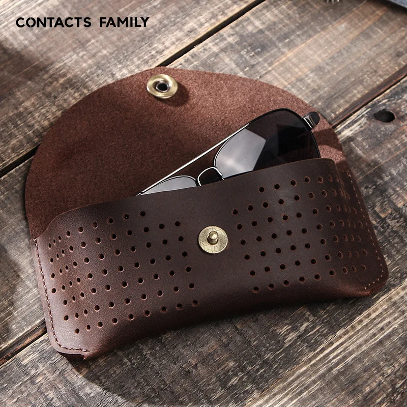 Leather Flip-Cover Vintage Eyeglass Case Creative Eyewear Storage Pouch