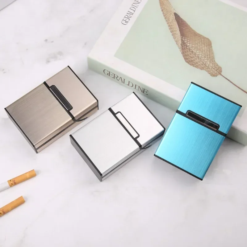 

1PC Candy Color Cigarette Case Fashion Aluminum Cigarettes Capacity Cigarettes Case Magnetic Buckle Tobacco Box Women Men
