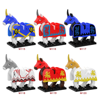 Medieval Movie Middle Ages Knights War Horse Heavy Cavalry Warriors Warhorse Figures Building Blocks Bricks Toys For Kid giftS