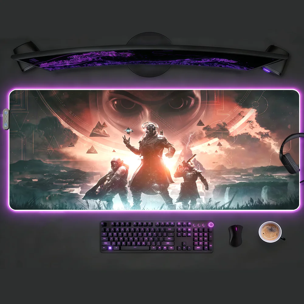 

Game D-Destiny 2 Mouse Pad RGB LED Non-slip Desk Mat Rubber Gaming Accessories Large XXL Computer Office Keyboard carpet