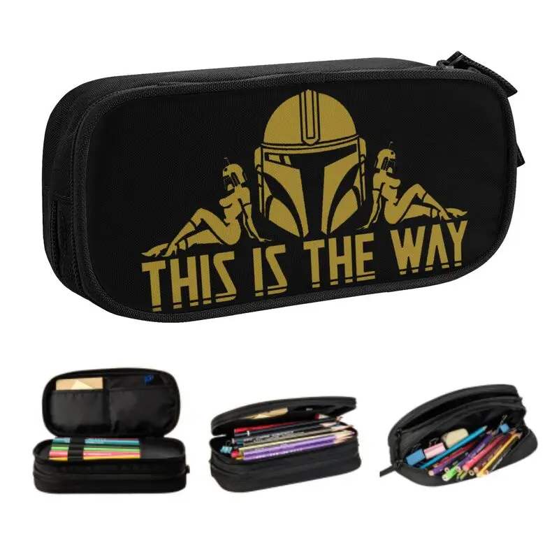 Custom Mandalorians This Is The Way Pencil Case for Boy Girl Large Storage Pen Bag Box School Accessories