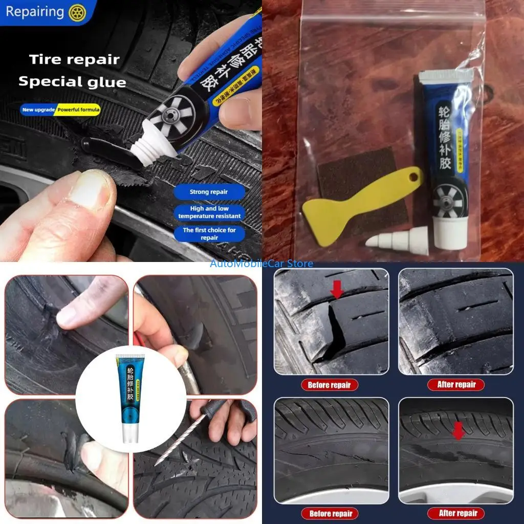 

G8TE Quick Tire Repair Glues Adhesive 60ml Professional Black Rubber Cement Sealant Resistant to Extreme Temperatures