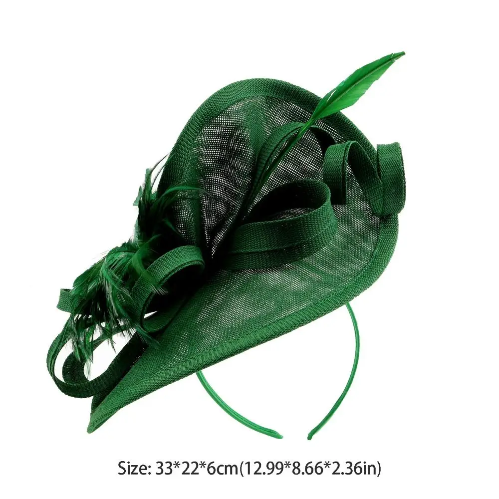 Exquisiter Feder-Fascinator-Hut für Partys, Eleganter Französischer Vintage-Kentucky-Hut mit Schleife, Retro-Teeparty-Hut, Hochzeits-Hut – Detail 2