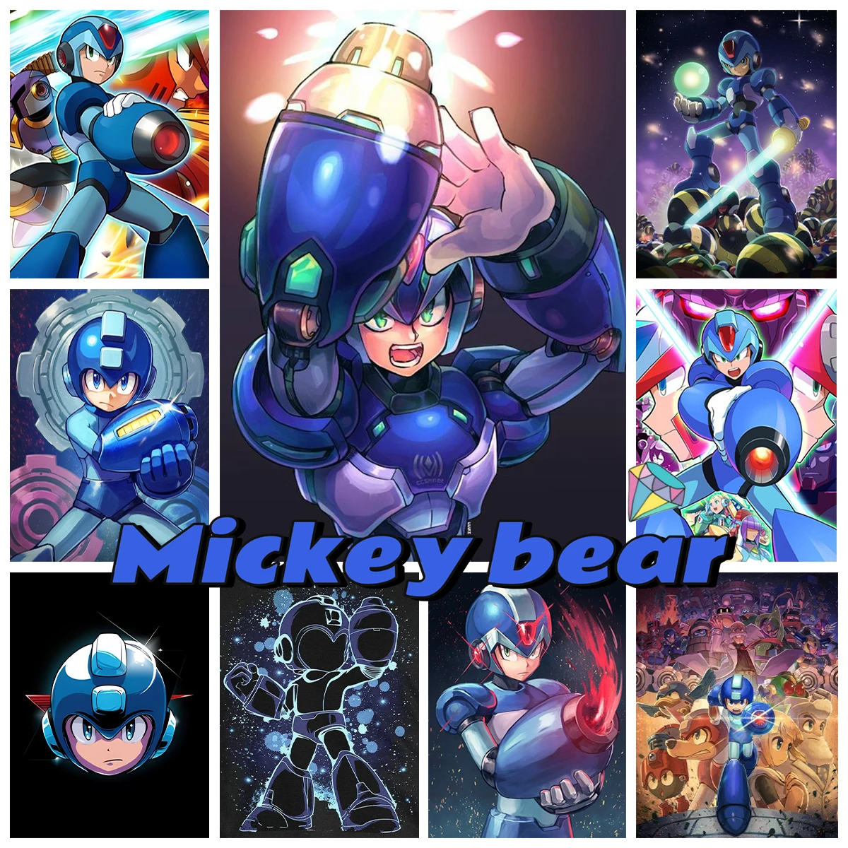 

Rockman 5D AB Diamond Painting Kit Game Poster Diy Diamond Embroidery Cross Stitch Fans Handmade Gifts Mega Man Home Wall Decor