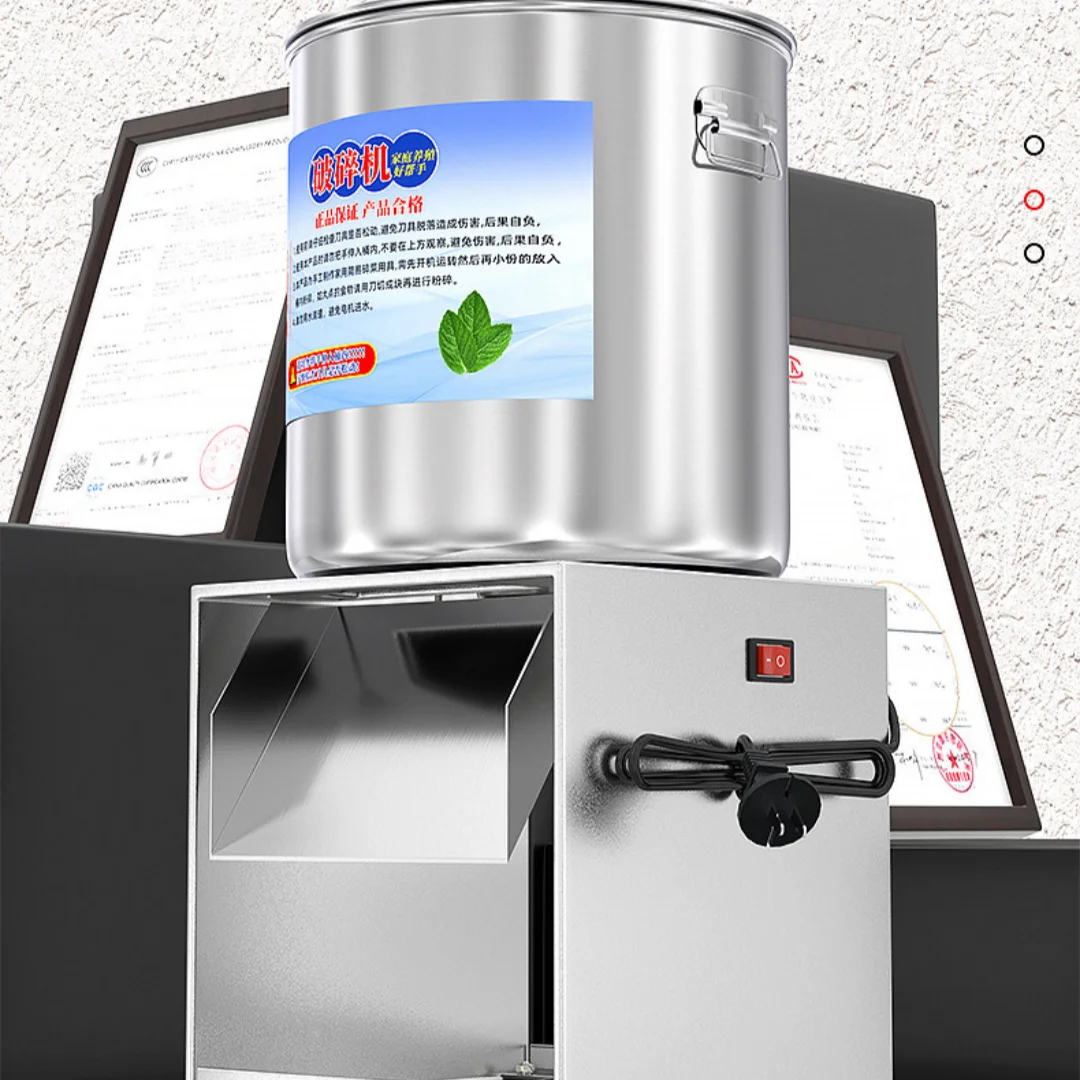 Home-use Small Feed Mill, Stainless Steel Chopping Machine for Grass and Vegetables, Farming Chicken Feeding and Cutting Machine
