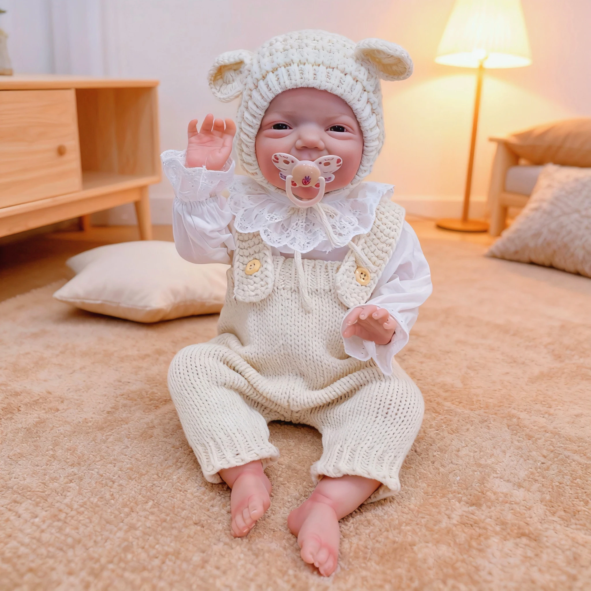 

NPK 19-дюймовая кукла Чарли для новорожденных, реалистичная мягкая на ощупь кукла для девочек с несколькими слоями, 3D рисунок кожи