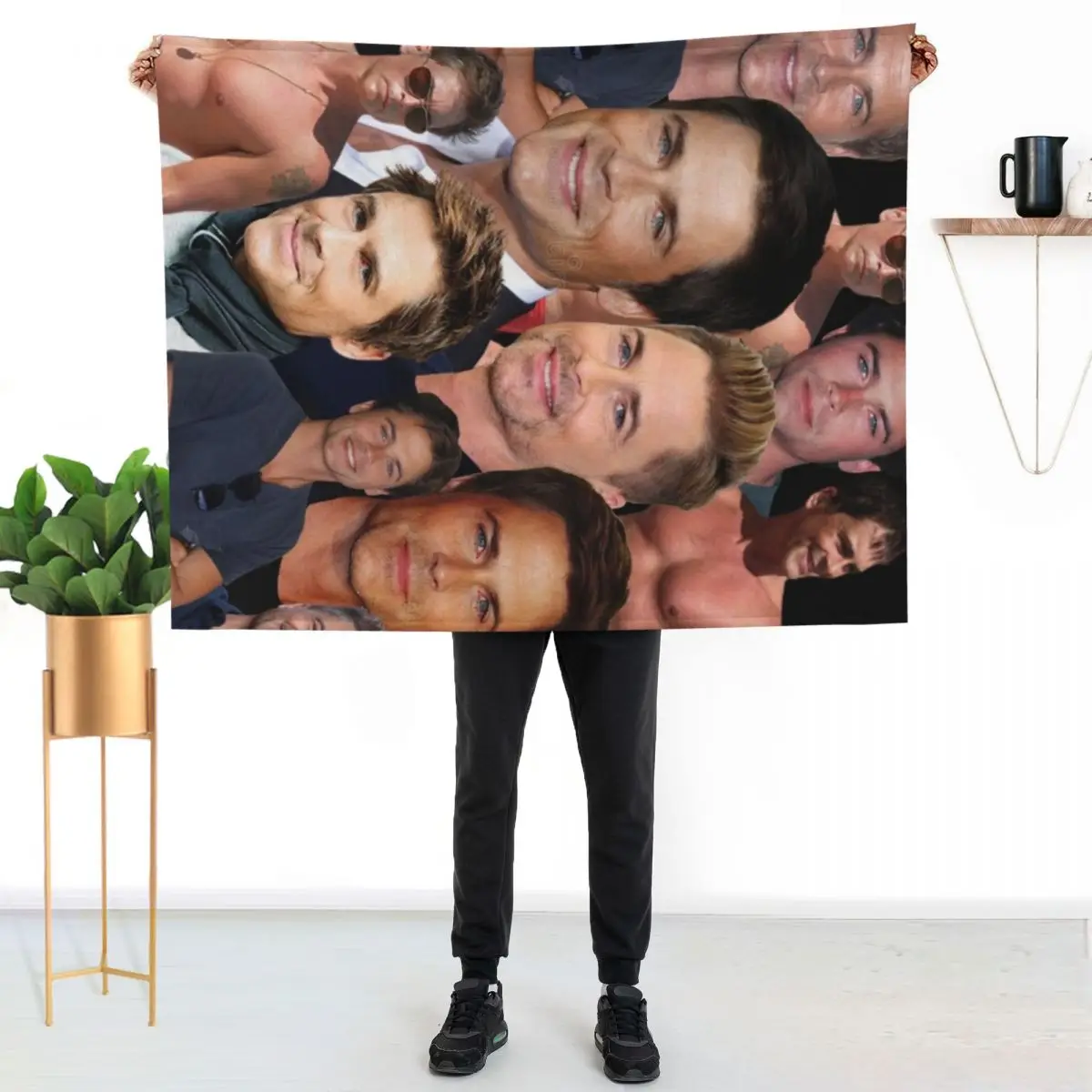 rob lowe photo collage Throw Blanket Personalized Gift for sofa Stuffeds Fashion Sofas Soft Plush Plaid Luxury Brand Blankets