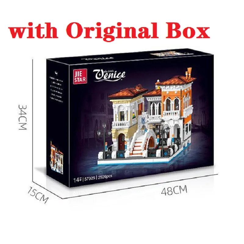 

Original Box Creative IDEAS 2926PCS Venice Building Blocks Street view European Architecture Model Brick Toys kids DIY Gifts