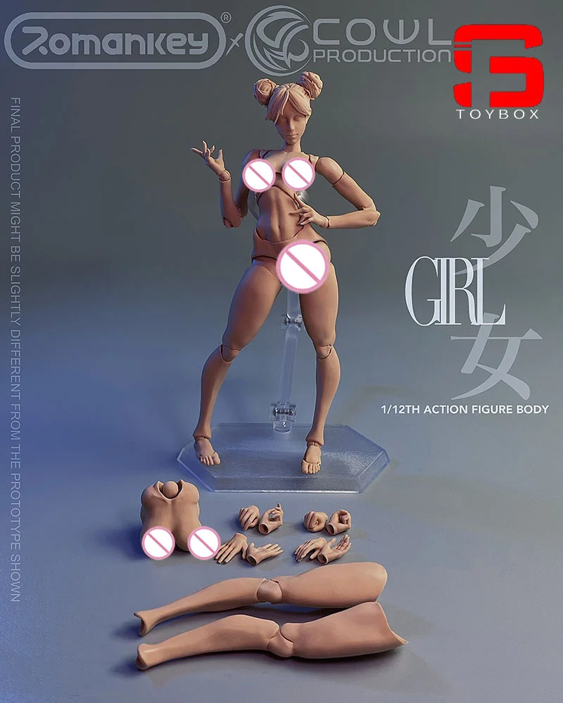 Romankey X COWL 1/12 – corps articulé Super Flexible pour fille, 15.8cm, figurine d'action de soldat féminin, modèle de peinture d'artiste