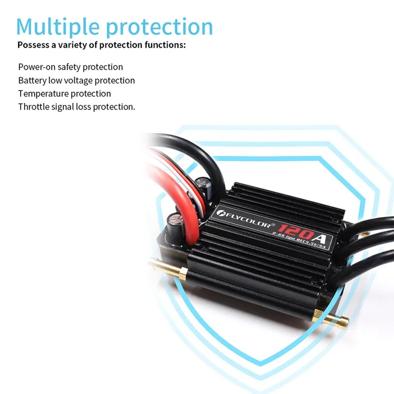 Original Flycolor 50A 70A 90A 120A 150A Brushless ESC Speed Controller Progaming Card 2-6S Lipo BEC 5.5V/5A for RC Boat