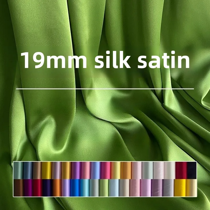 

Multiple Colors 100% Mulberry Silk Crepe Satin Fabric Soft Lustrous Dress & Pajamas Material Song Brocade Lining for Cheongsam