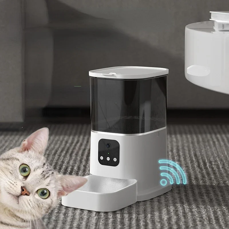 6L Video Camera Feeder Timing Smart Automatic Pet Feeder For Cats Dogs WiFi Intelligent Dry Food Dispenser  Voice Recorde Bowl