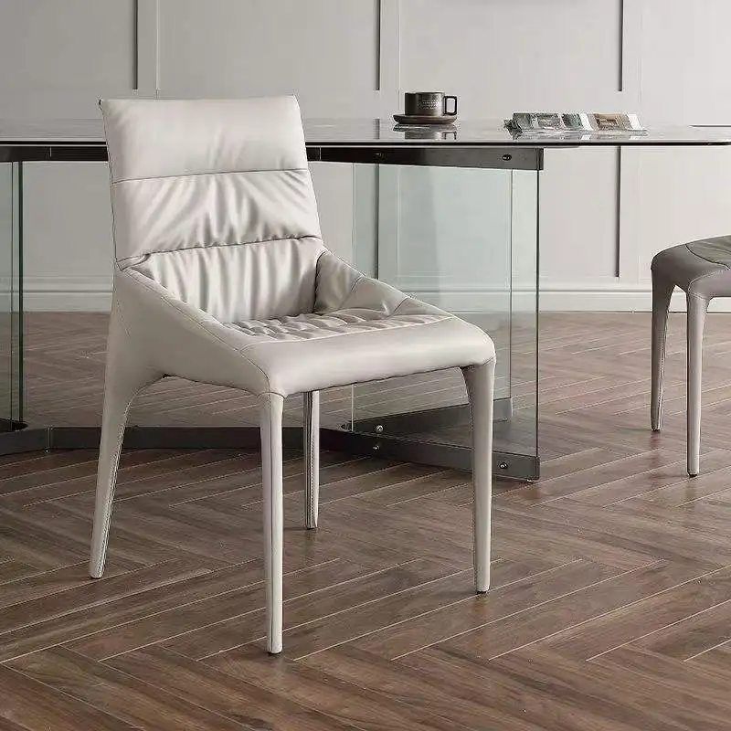 

￥#Wholesale Minimalist Leather Dining Chair - Metal Frame & High-Density Sponge Filling, Commercial Grade for Hotel, Home