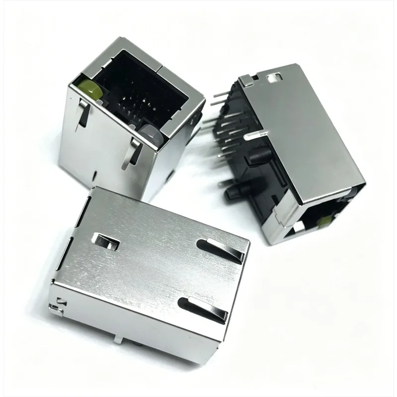 POE Ethernet RJ45 Modular Jack 10P8C Female PCB Mount Network Port Connector Integrated Magnetic Filter For Network Equipment