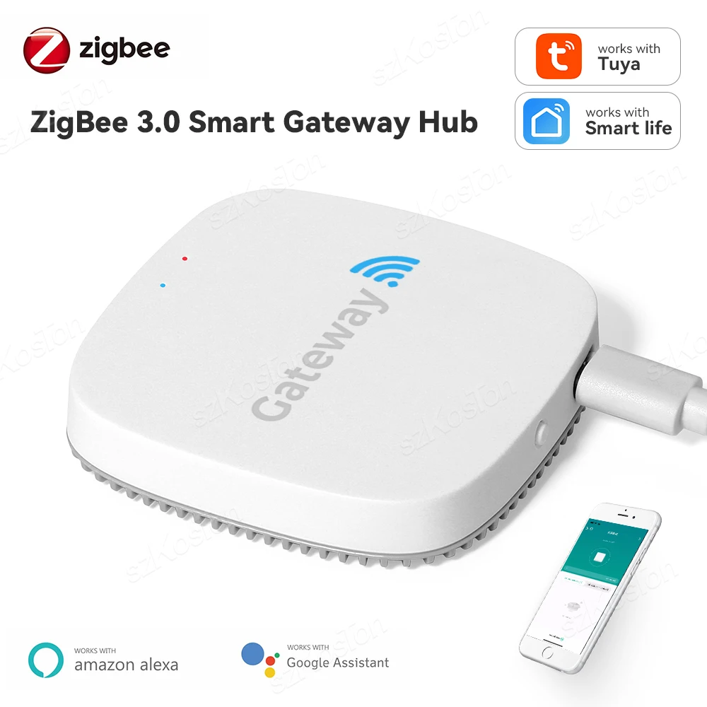 Tuya Wireless ZigBee Gateway Hub Smart Home Automation Link Bridge Smart Life APP Remote Control Works with Alexa Google