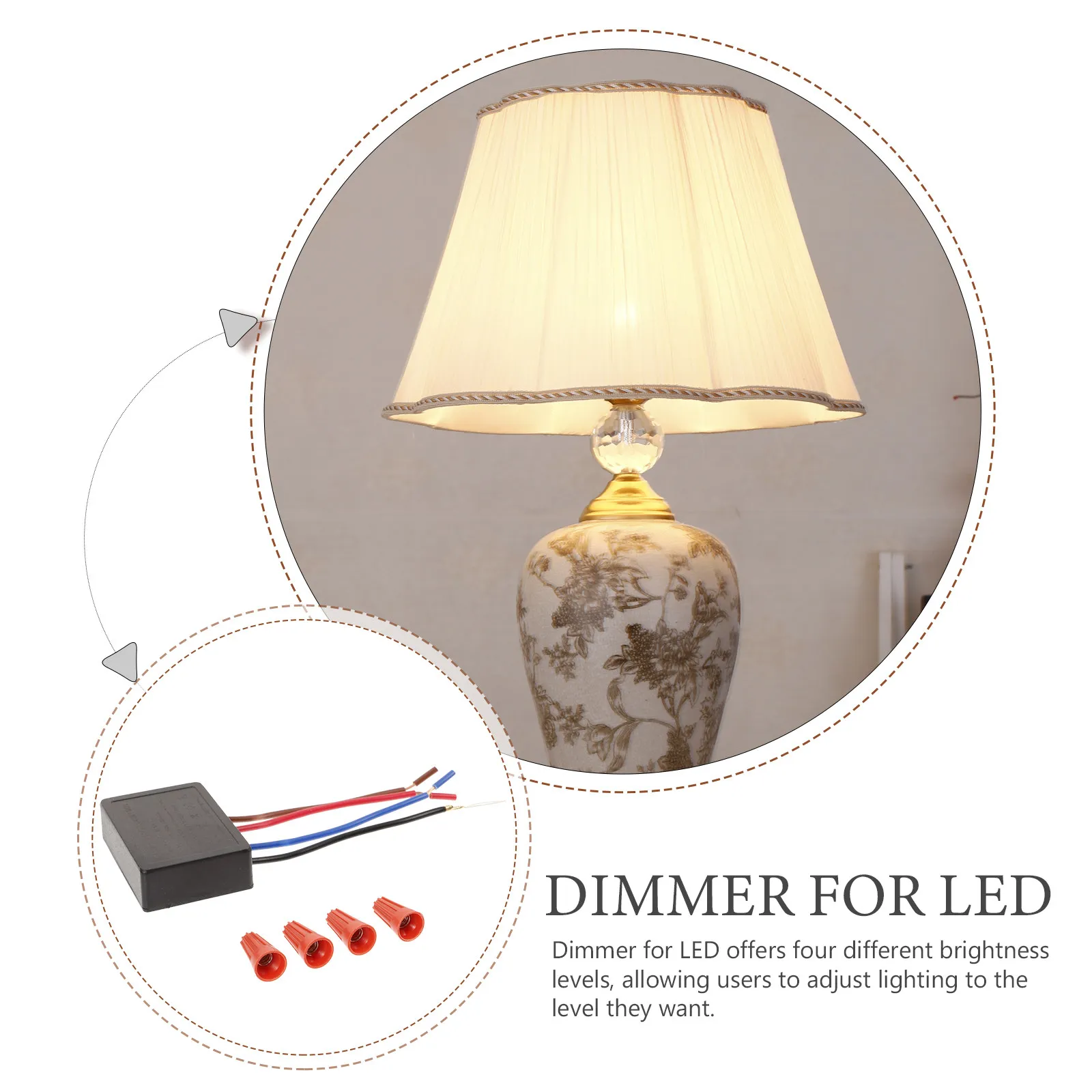 Dimmable LED Light Switch Touch Sensor Table Lamp Dimmer Control 4-Level Brightness Adjustment for Desk Bedside Lamp Replacement
