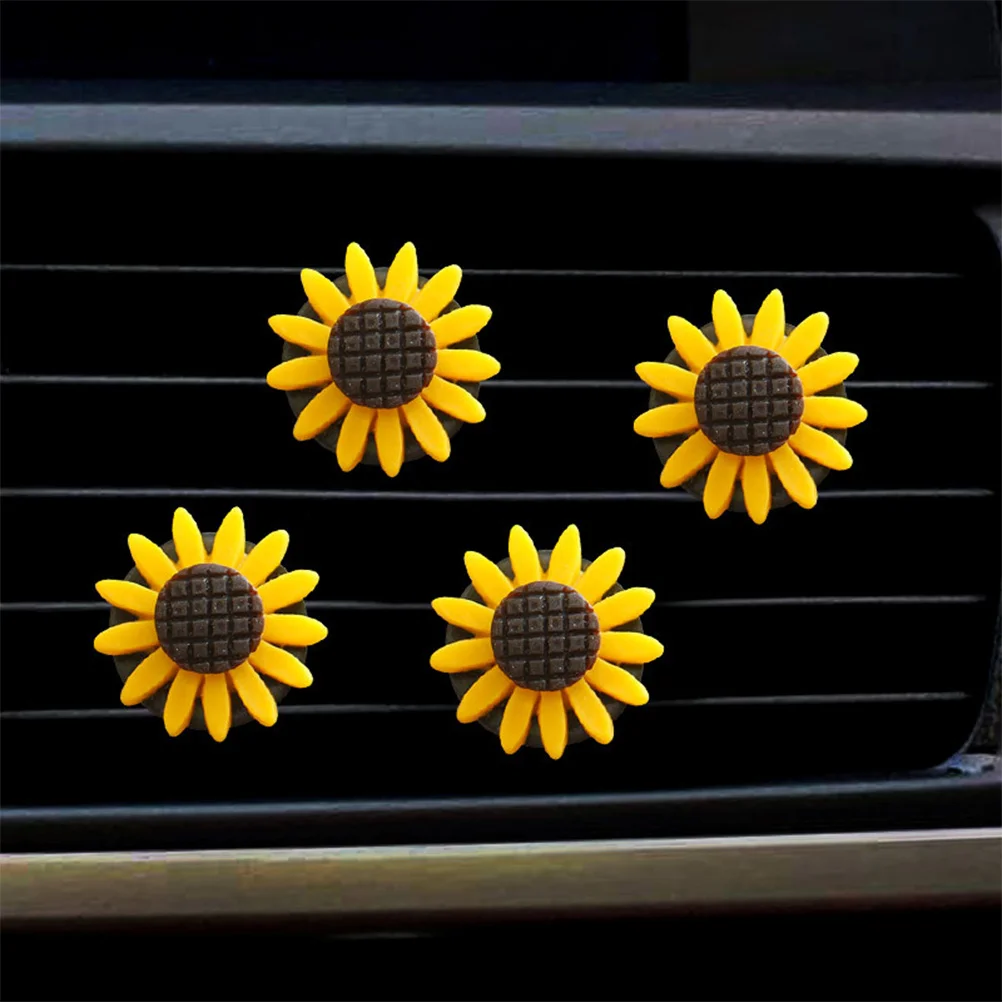 

2Pcs Sun Flower Perfume Clip Car Aromatherapy Decor Easy to Place Anywhere Sunflower Car Air Freshener Sunflower Perfume Clip