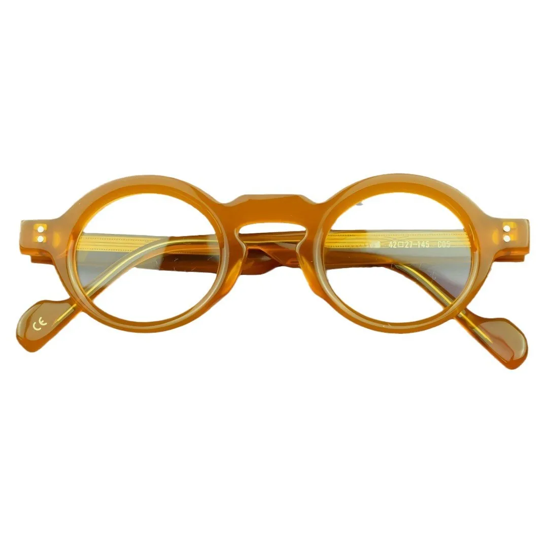 Xbora High Quality Acetate Glasses Frames Vintage Round Men Eyeglasses Frame Women Brand Optical Prescription Eyewear 882218