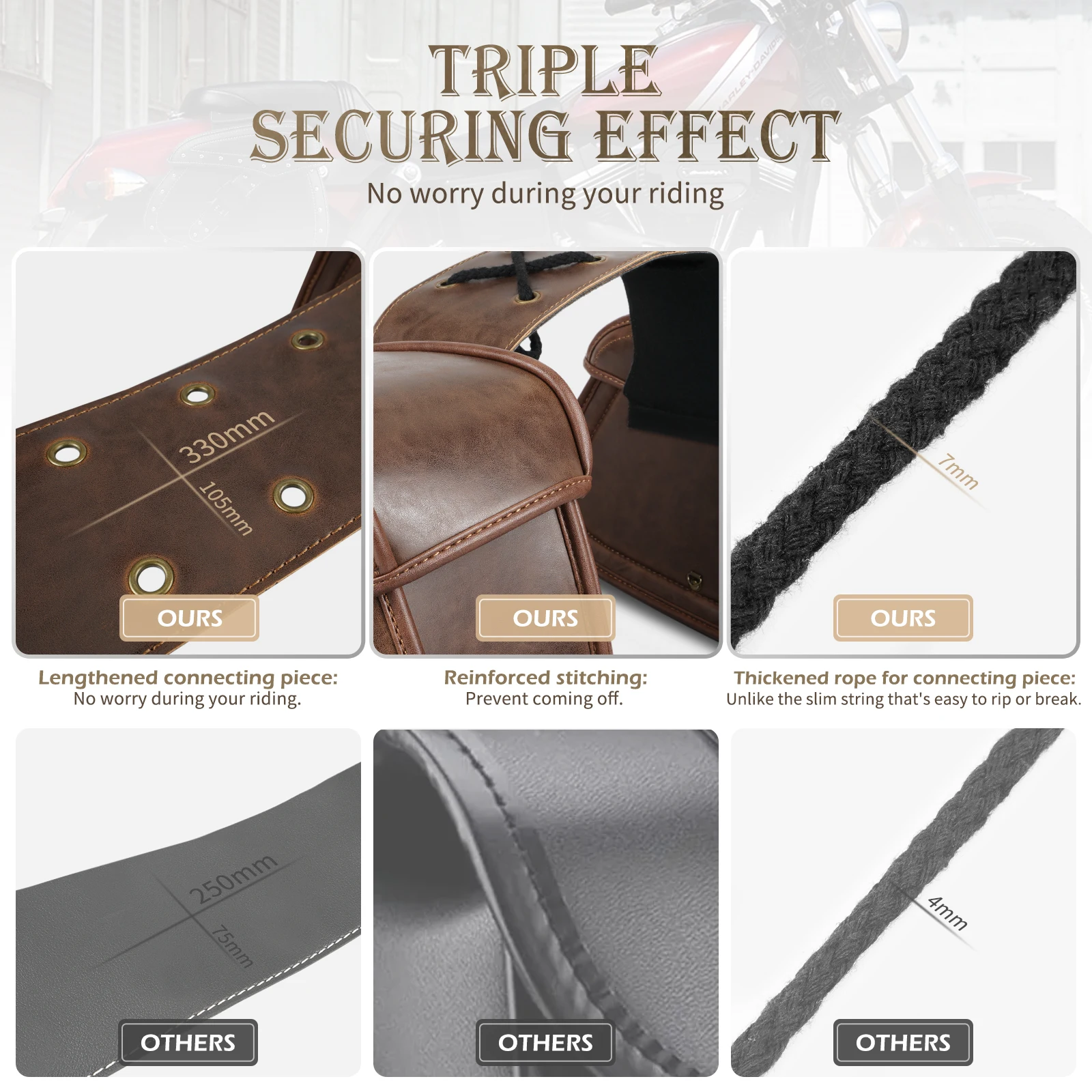 NICECNC 2 قطعة دراجة نارية بولي Leather الجلود الجانب السرج أكياس السرج الأمتعة Panier موتوكروس اكسسوارات ل هارلي ديفيدسون بجولة