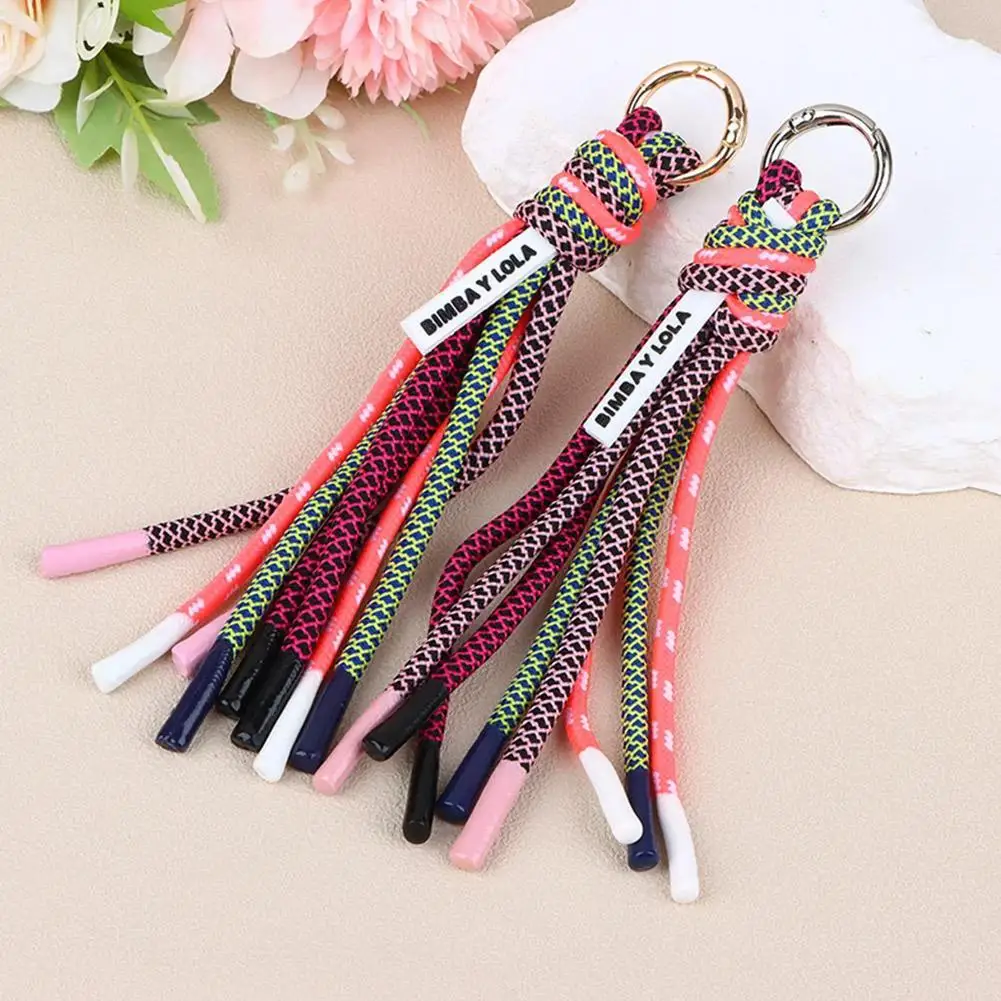 1PC Colorful High-quality Hardware Anti-theft Keychain Fashion Bag Accessories Luxury Tassel Female Bag Hanging Decoration