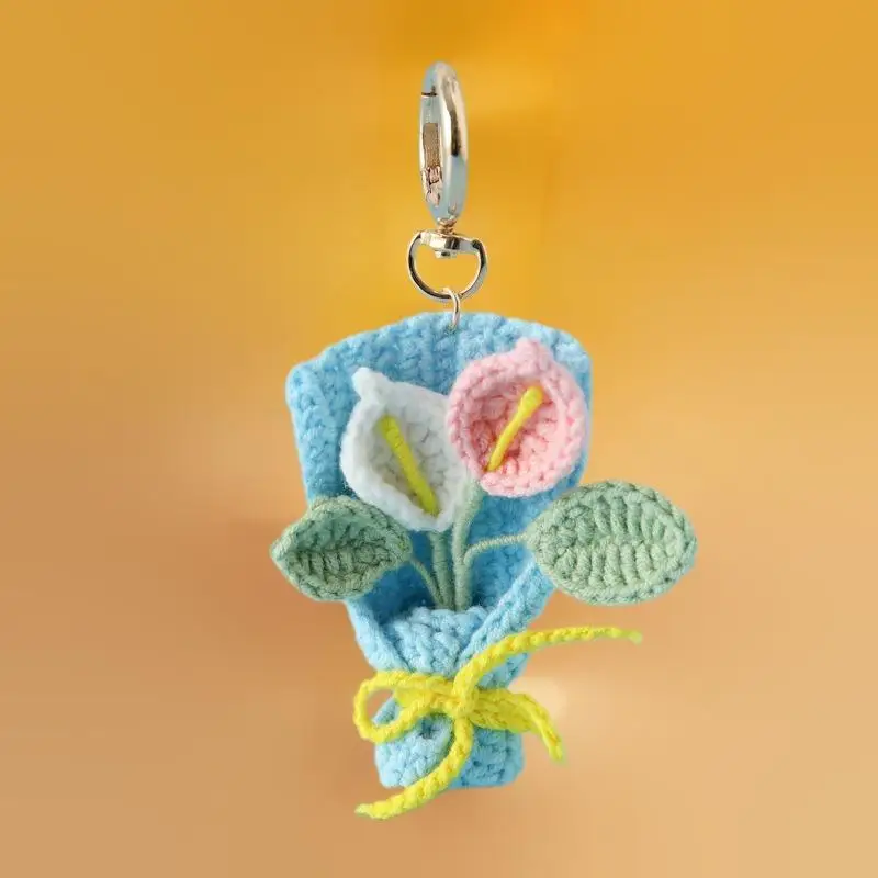 حلقات مفاتيح زنبق الكالا الحرفية المصنوعة يدويًا؛ المعلقات مفتاح السيارة بكميات كبيرة بالجملة.