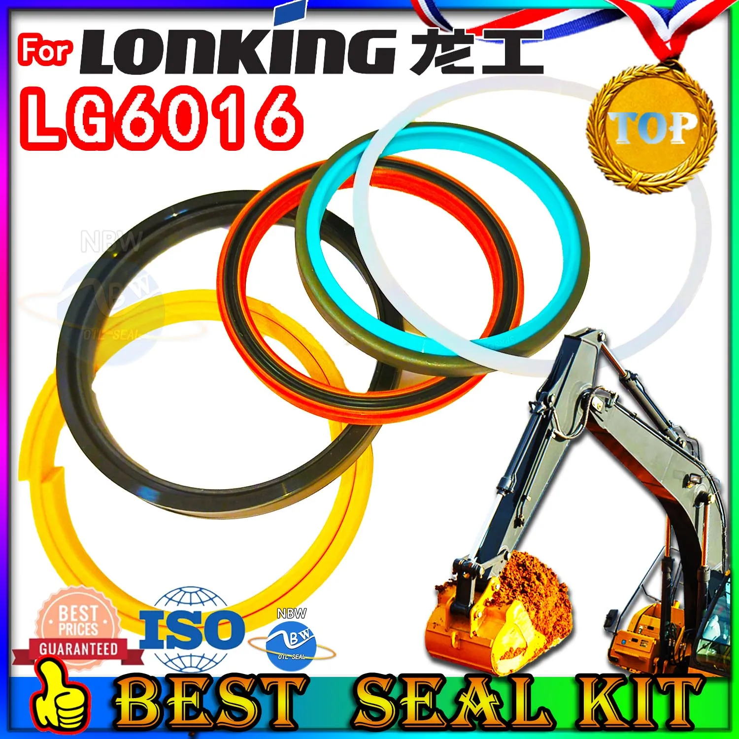 

For Lonking LG6016 Oil Seal Repair Kit Boom Arm Bucket Excavator Hydraulic Cylinder Control Pilot Valve Blade TRAVEL Joystick