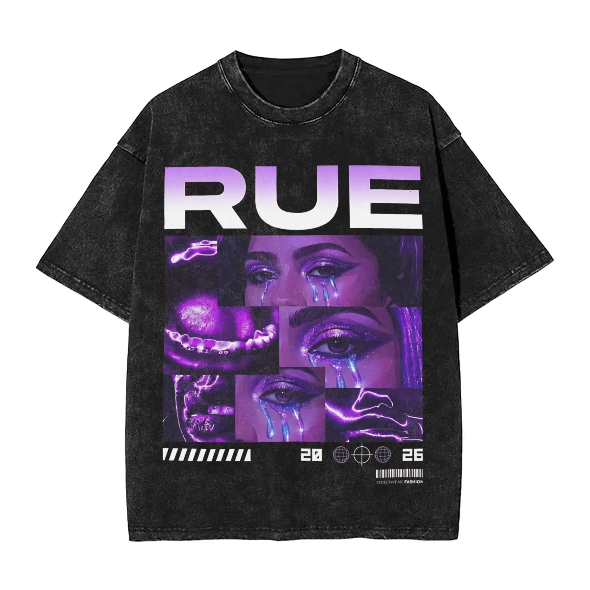 Ruby Rue Zendaya T Shirt Hip Hop Washed 100% Cotton Oversize T-Shirts  Fashion Men Women Streetwear Printed Tops Tees