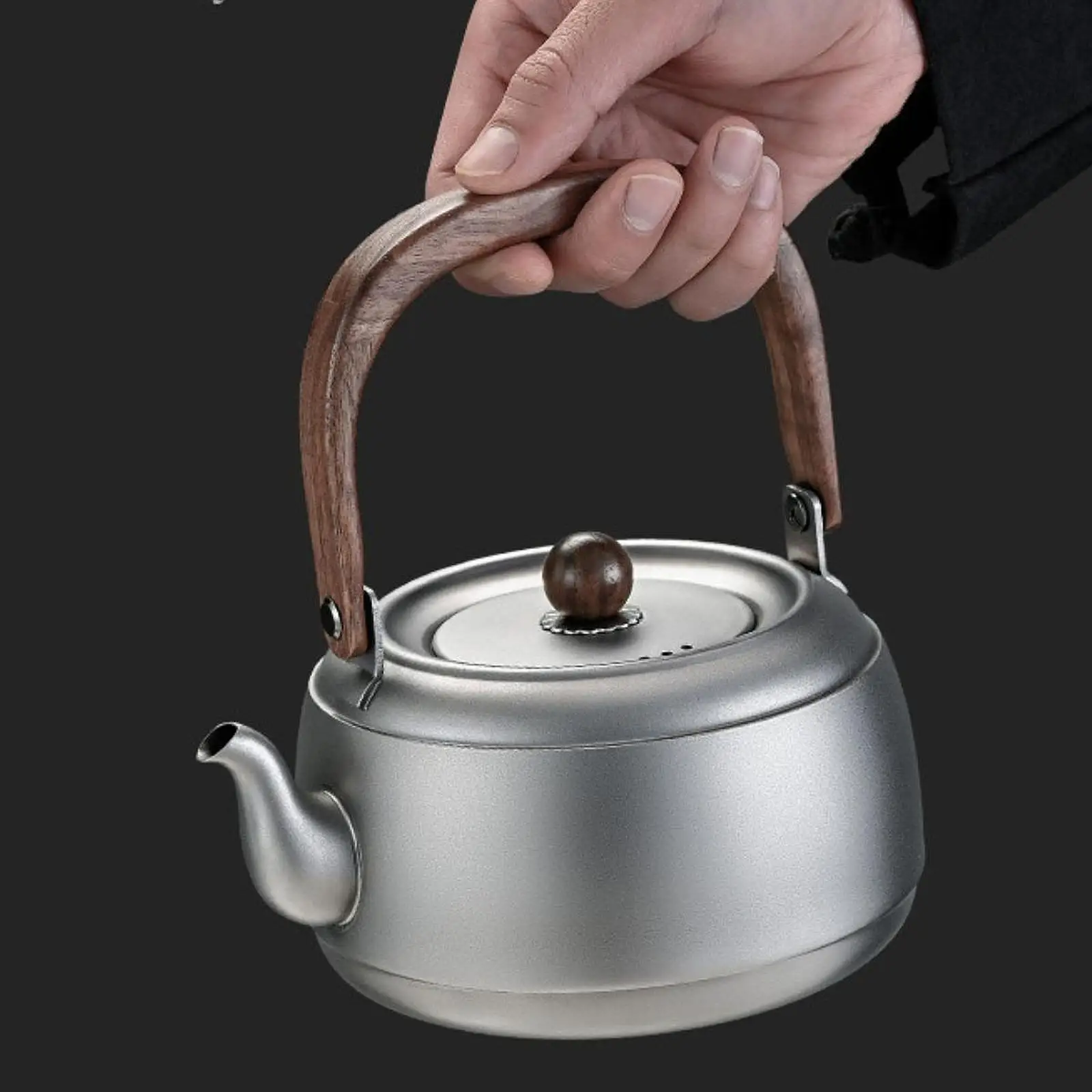 

Camping Kettle Tea Pot for Open Fire with Handle Water Kettle Titanium Kettle Water Pot for Traveling Climbing Outdoor Hiking