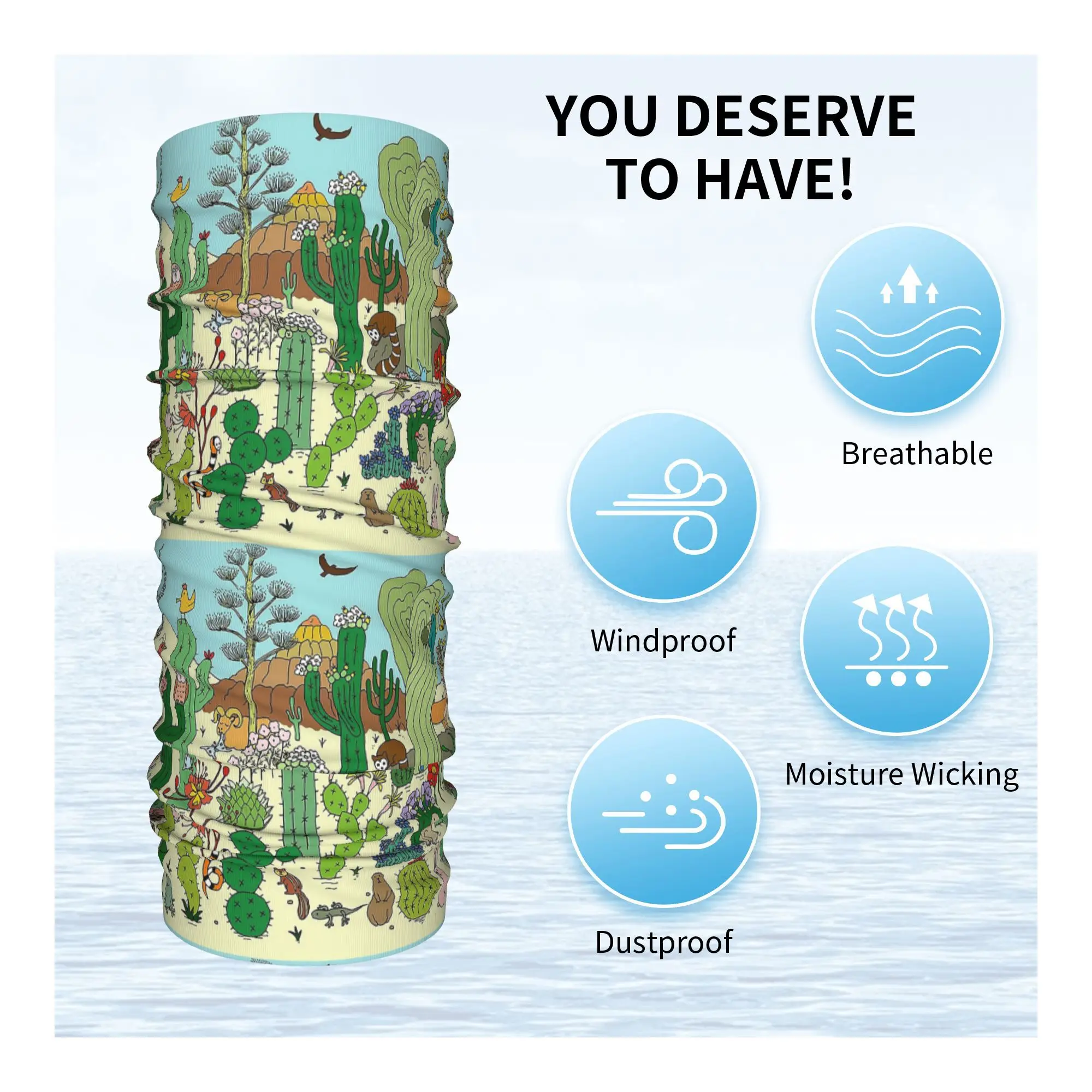 Arizona Desert Museum Bandana Neck Gaiter Gedrukt Wrap Sjaal Multifunctionele hoofddeksels Hardlopen Unisex Volwassen Wasbaar