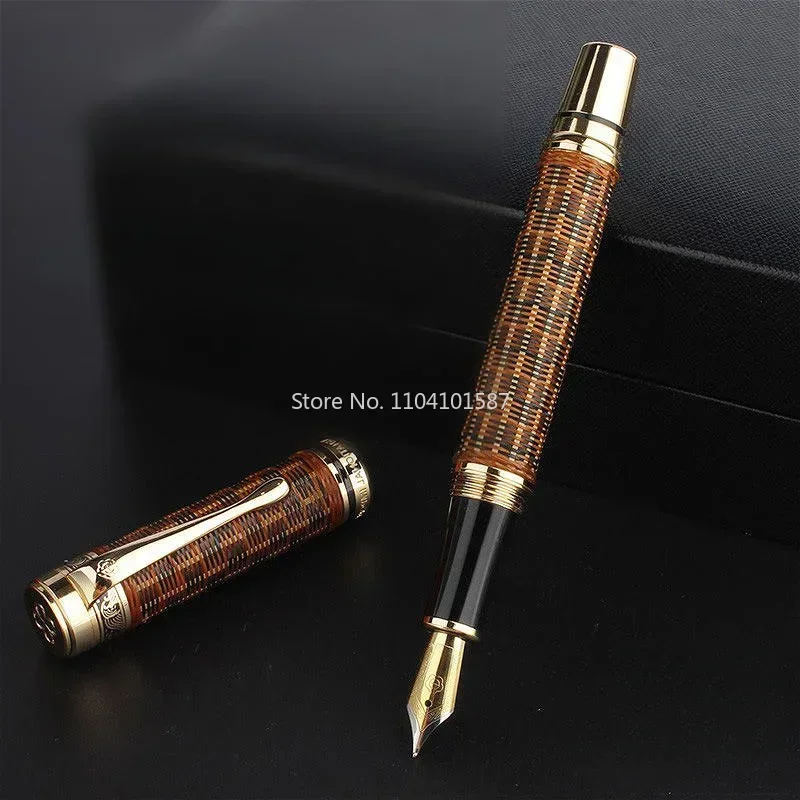 HERO H671 Bamboo weaving Fountain Pen Fine 0.5mm Nib Ink Pen Business Office Gift Smooth Writing School Supplies Calligraphy Pen