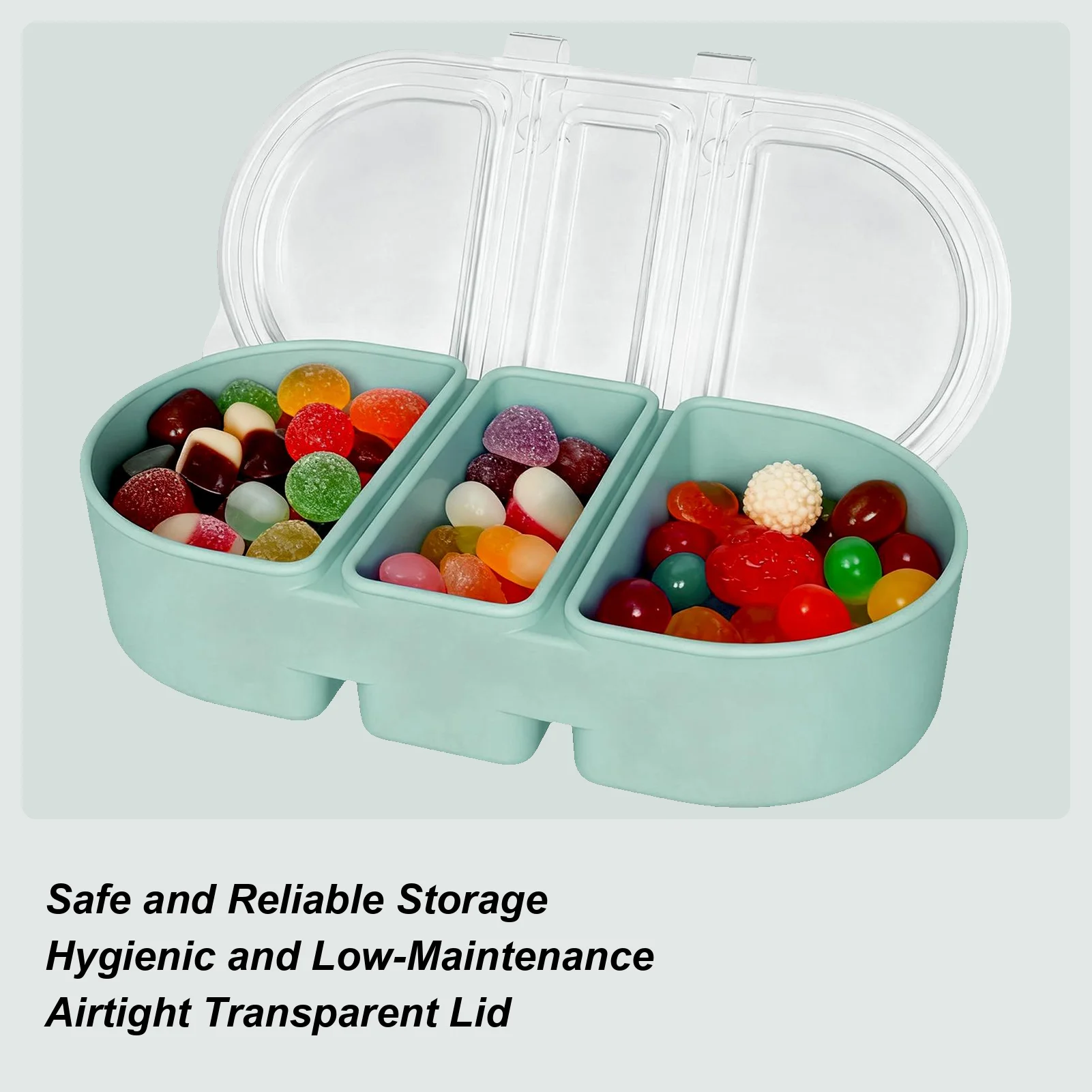 

Snack Prep Containers Leak-Proof Box With Clear Lid Divided Silicone Kitchen Storage Containers For Sauce Salad Fruit Nut