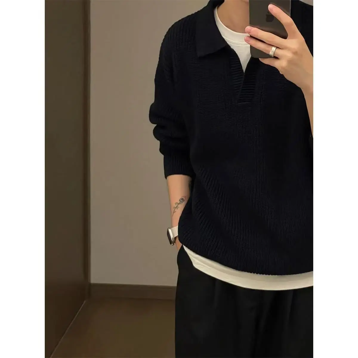 

Bla Ne Трикотаж Мужской осенне-зимний американский свитер на голову в стиле ретро Cleanfit Lazy Высококачественная верхняя одежда Faion Urban S...